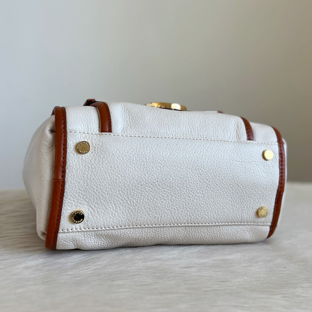 Michael Kors Two Tone Leather Boston Tote Bag