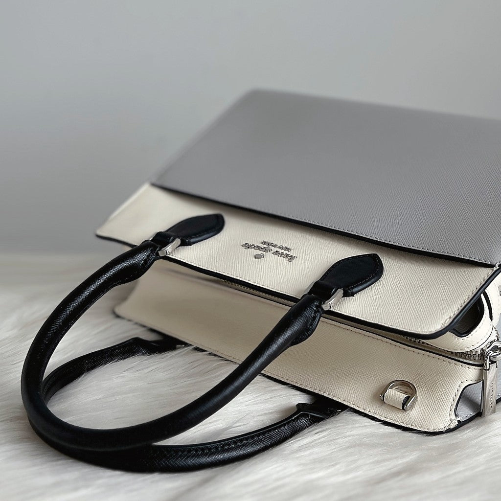 Kate Spade Tri Tone Leather Front Logo 2 Way Shoulder Bag Like New