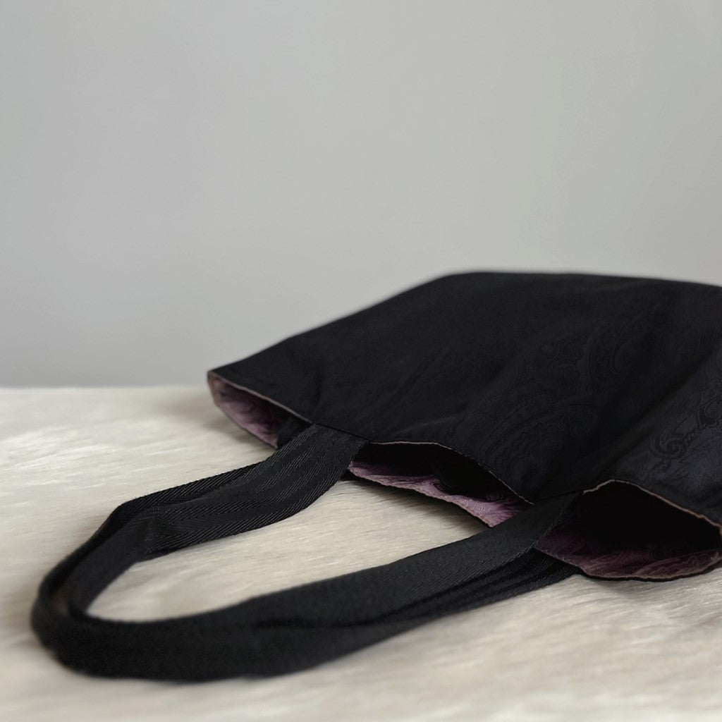 Etro Black Canvas Bohemian Pattern Shoulder Bag + Pouch