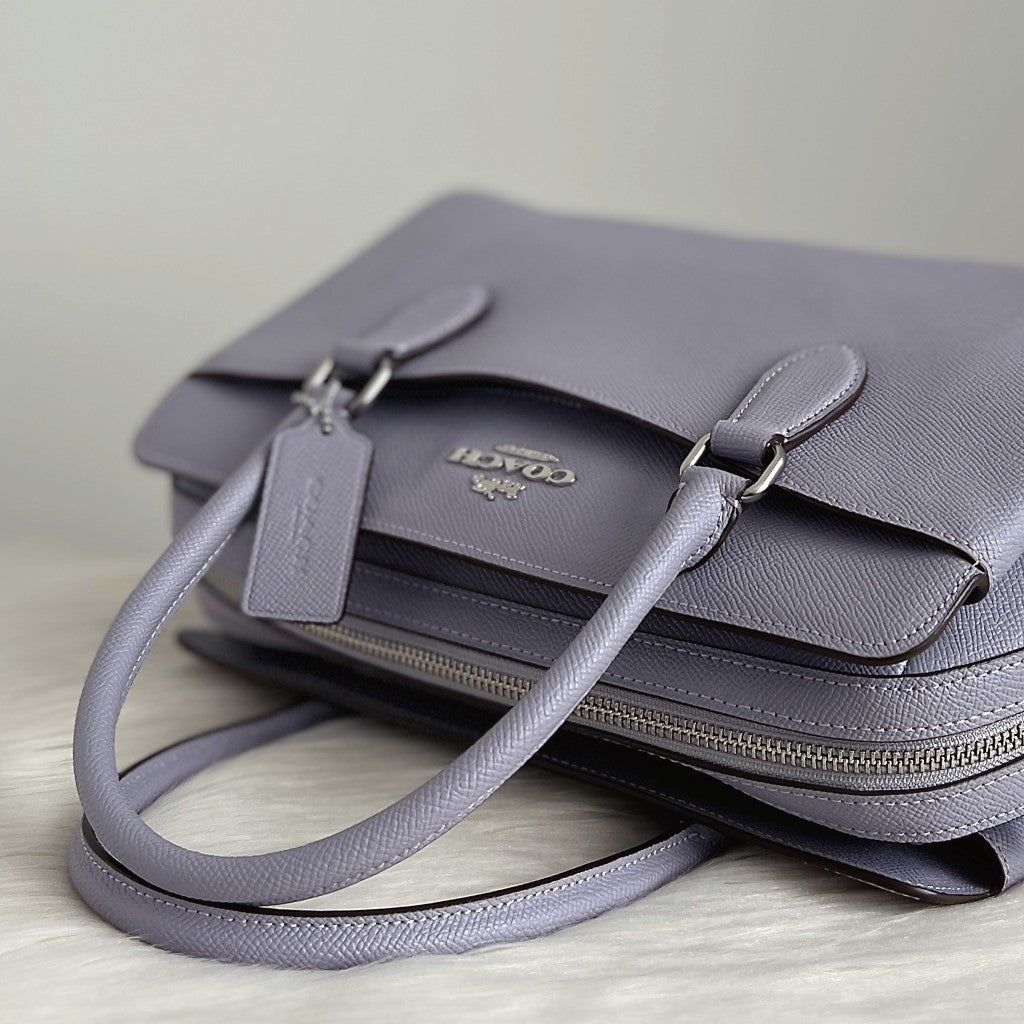 Coach Lavender Leather Triple Compartment 2 Way Shoulder Bag Like New