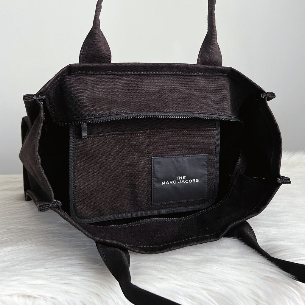 Marc Jacobs Black Signature Book Tote Large Shoulder Bag Excellent