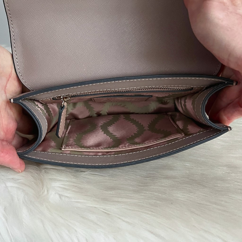 Vivienne Westwood Taupe Leather Front Logo 2 Way Shoulder Bag Like New
