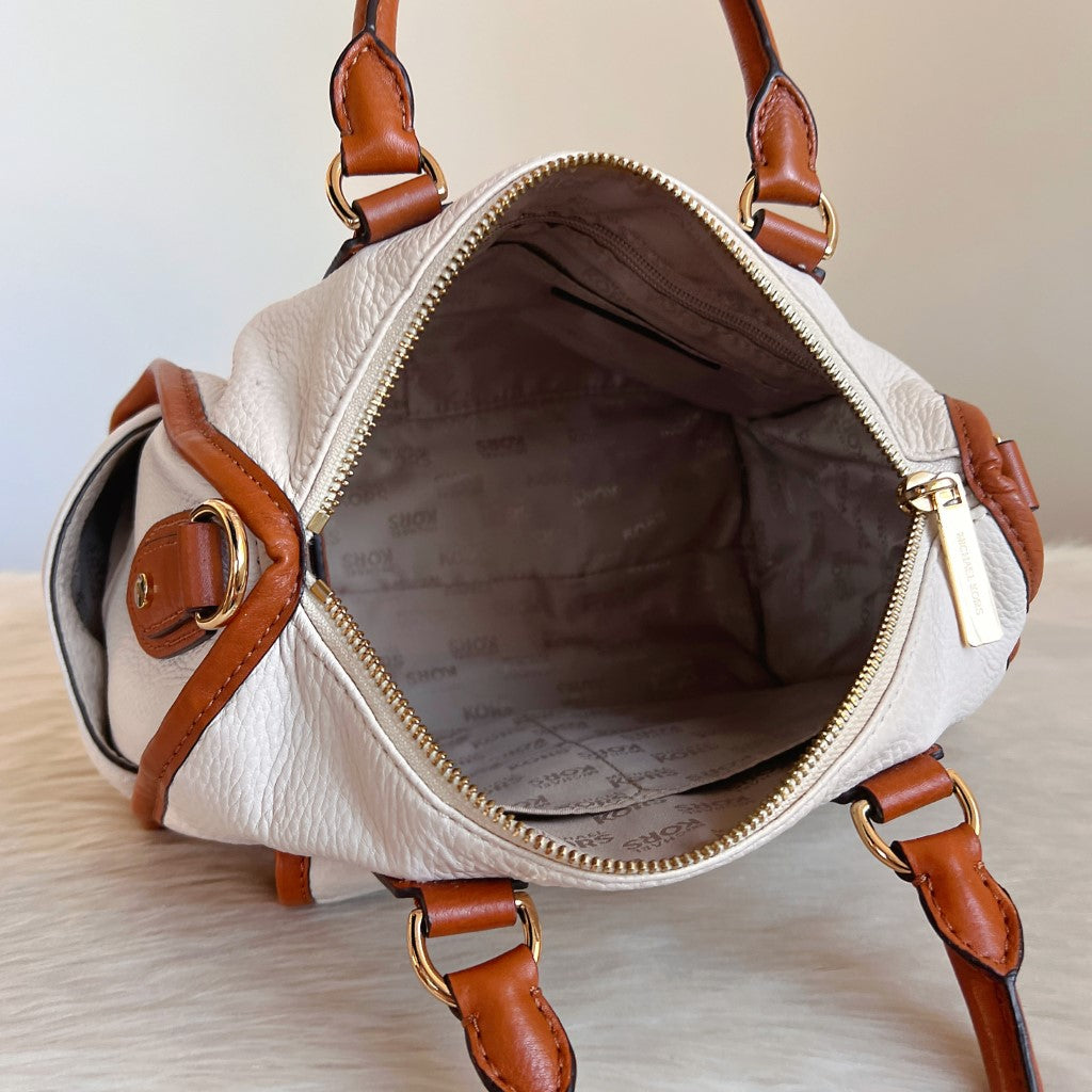 Michael Kors Two Tone Leather Boston Tote Bag