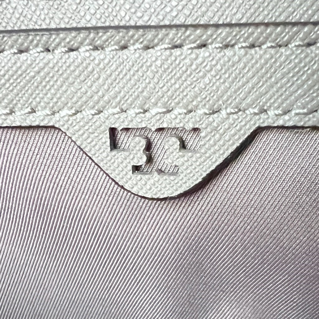 Tory Burch Taupe Leather Front Logo Crossbody Shoulder Bag Like New
