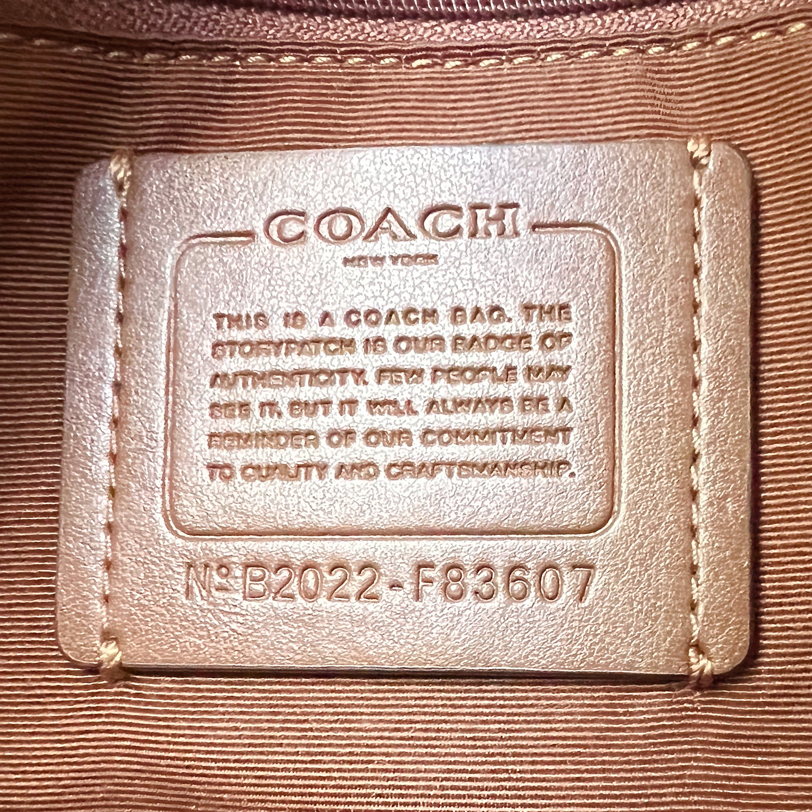Coach Caramel Leather Monogram Boston 2 Way Shoulder Bag Excellent