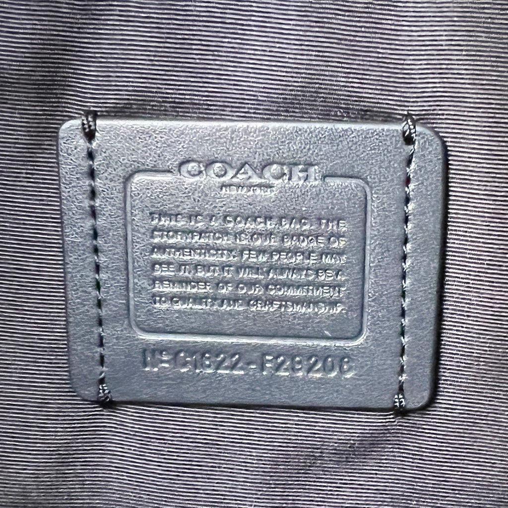 Coach Black Leather Monogram Carryall Shoulder Bag Excellent