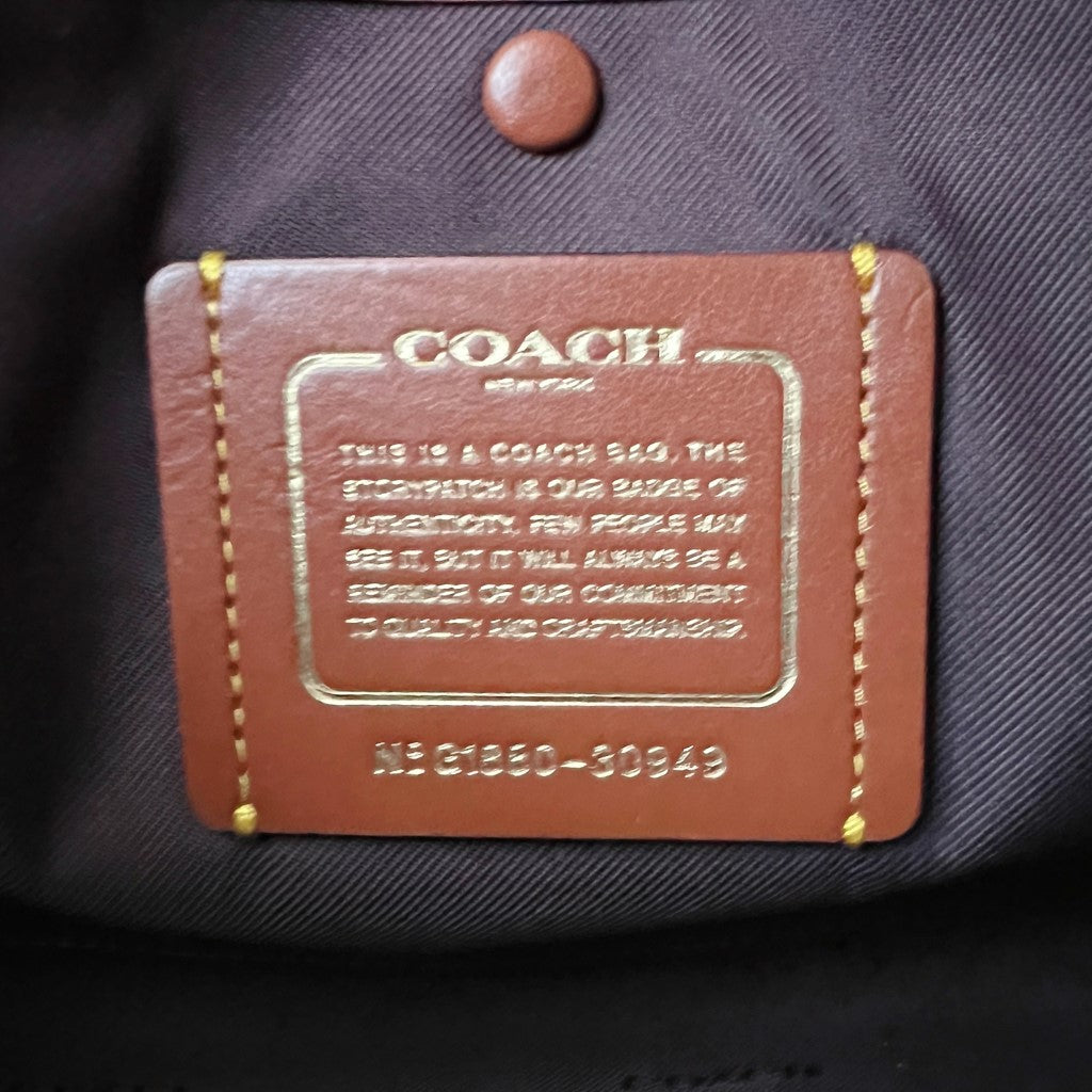 Coach Caramel Leather Monogram Triple Compartment 2 Way Shoulder Bag Like New