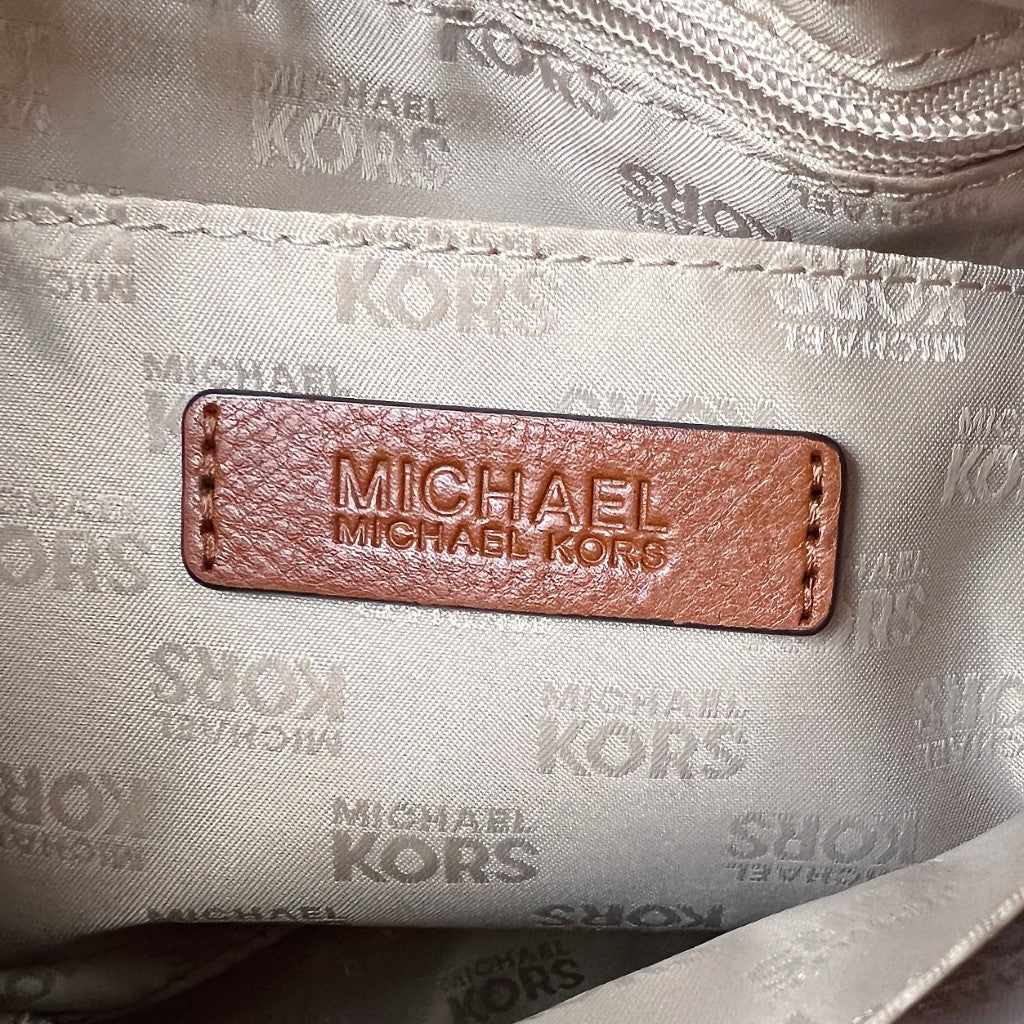 Michael Kors Two Tone Leather Boston Tote Bag