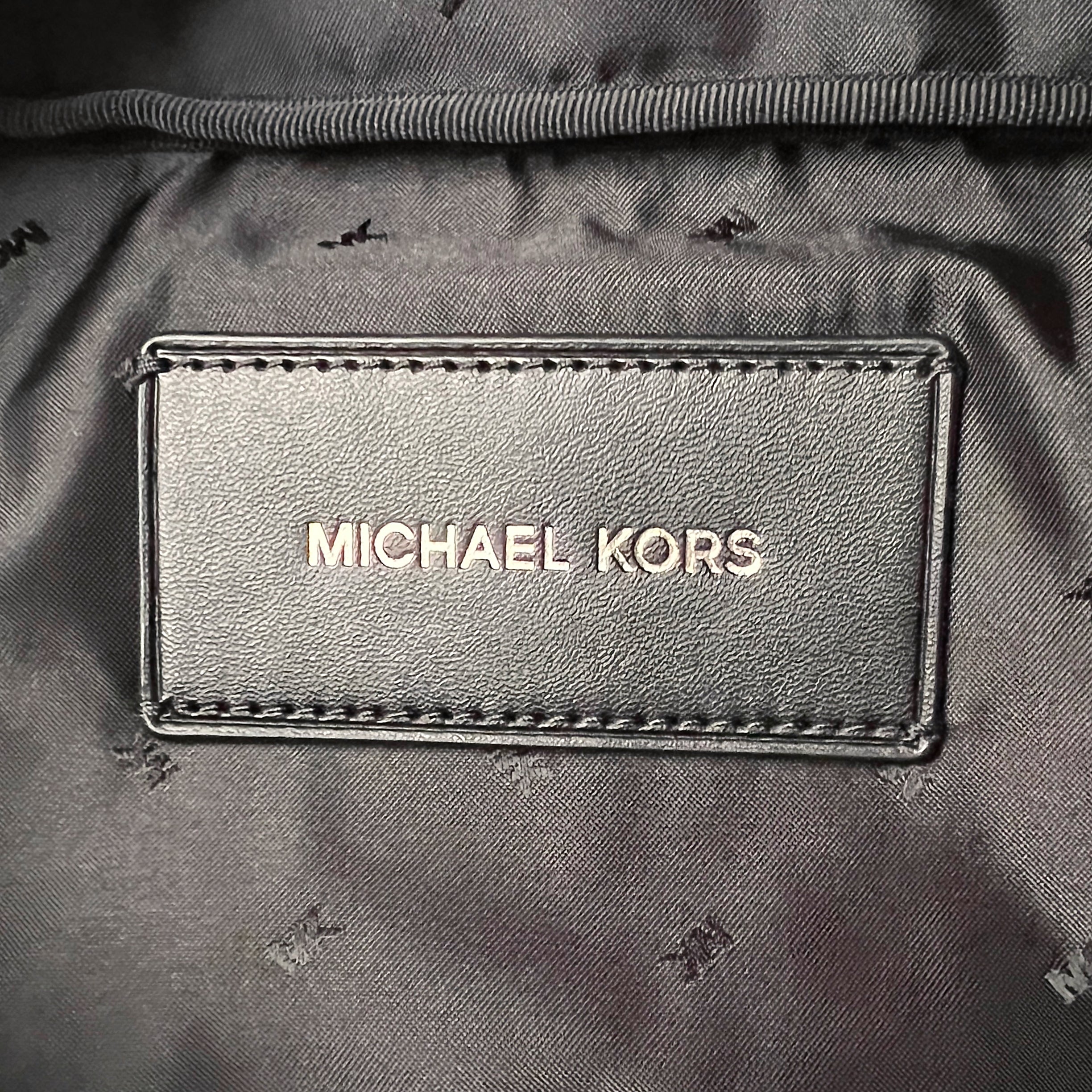 Michael Kors Black Leather Monogram Multi-Compartment Unisex Bum Bag Like New