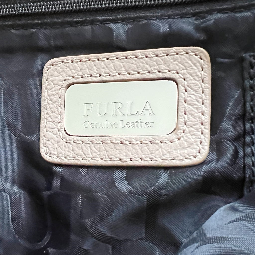 Furla Two Tone Leather Slouchy Side Zip Detail 2 Way Shoulder Bag
