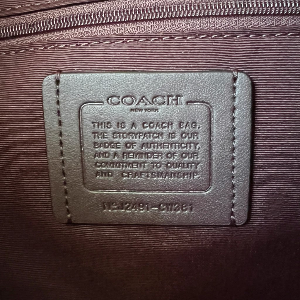 Coach Black Leather Monogram Career Large Shoulder Bag Like New