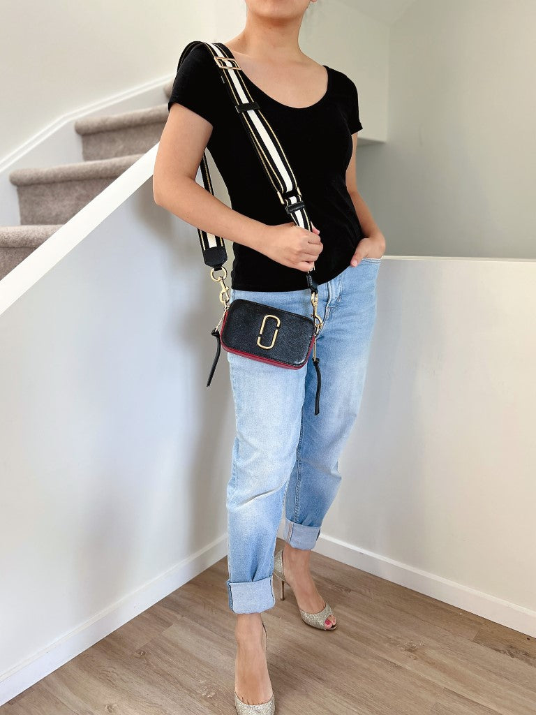 Marc Jacobs Tri-Tone Leather Camera Crossbody Shoulder Bag Excellent