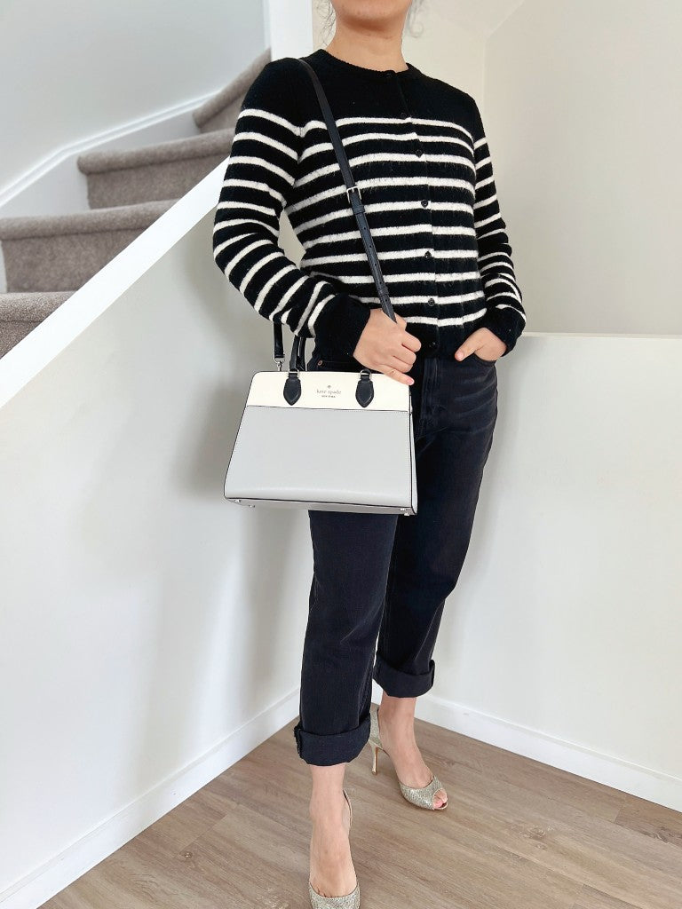 Kate Spade Tri Tone Leather Front Logo 2 Way Shoulder Bag Like New