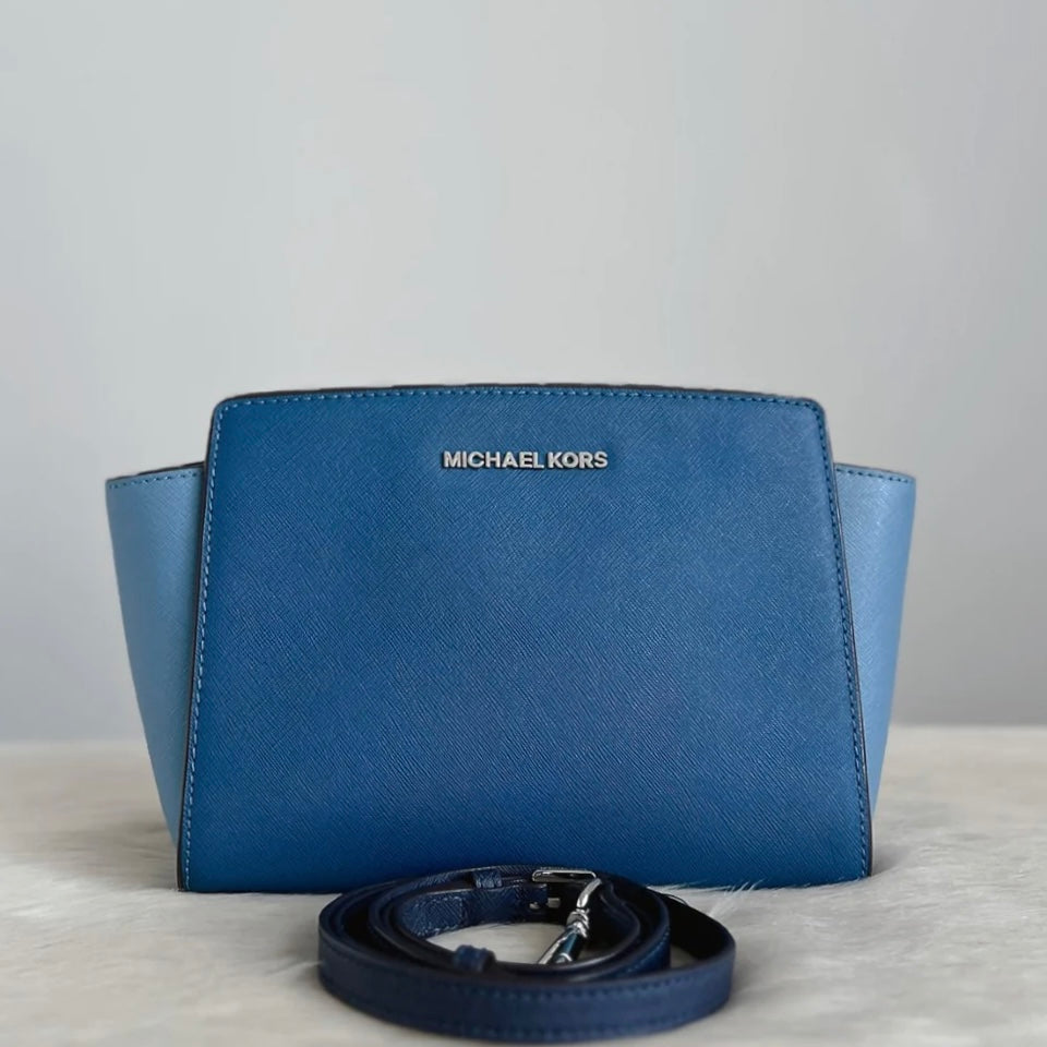 Michael Kors Two Tone Leather Camera Crossbody Shoulder Bag Like New