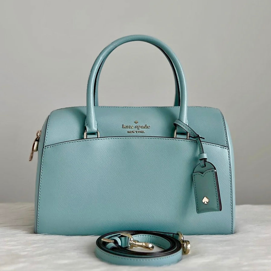 Kate Spade Mint Leather Front Logo Boston 2 Way Shoulder Bag Like New