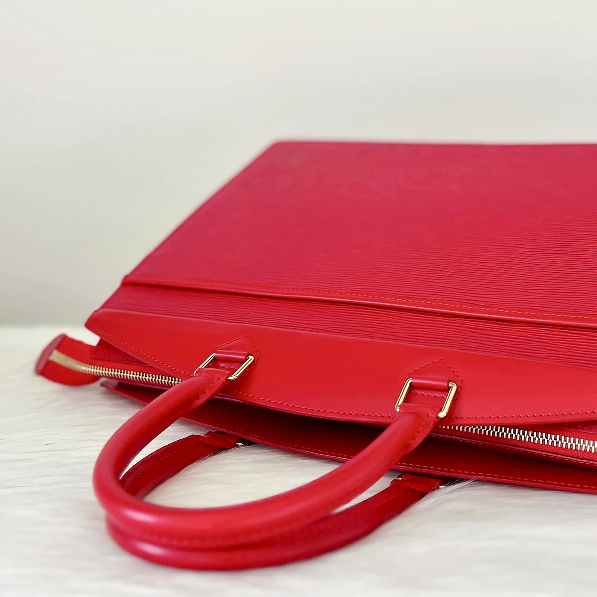 Louis Vuitton Red Epi Leather Riviera Large Tote Bag Excellent