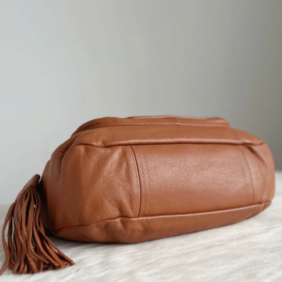 See by Chloe Caramel Leather Tassel Charm 2 Way Shoulder Bag Excellent