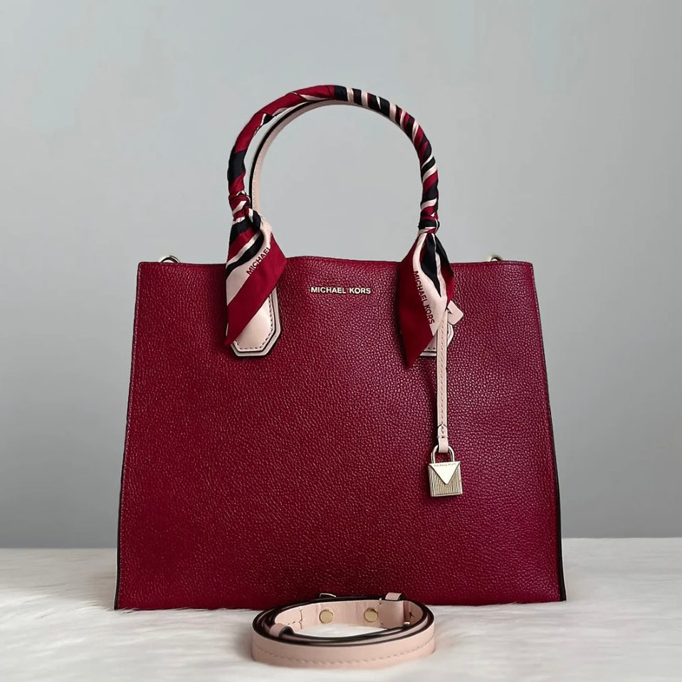Michael Kors Two Tone Leather Triple Compartment 2 Way Shoulder Bag Like New