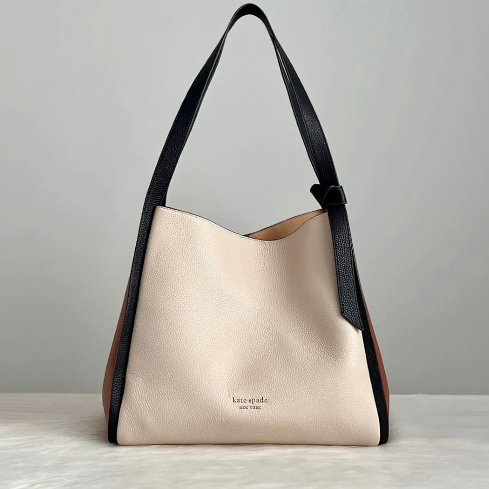 Kate Spade Tri-Tone Leather Triple Compartment Shoulder Bag Like New