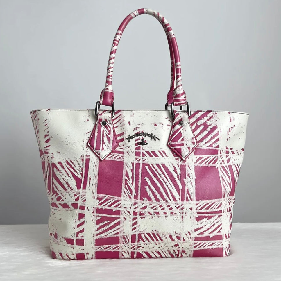 Vivienne Westwood Two Tone Patterned Carryall Shoulder Bag Excellent