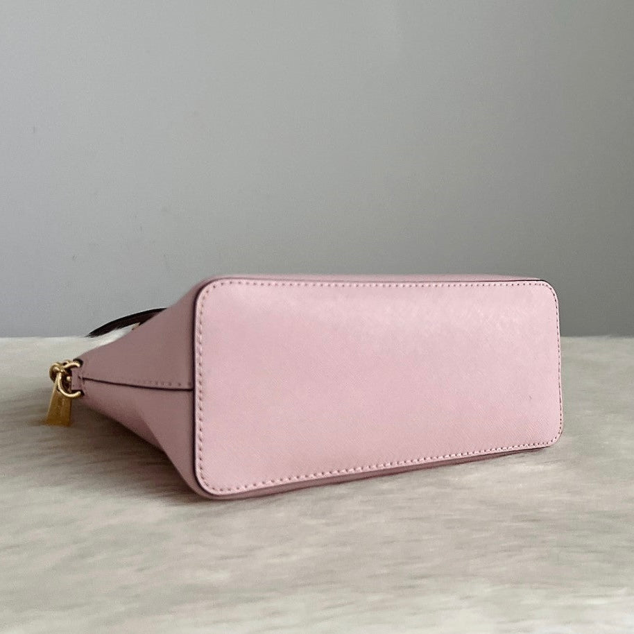 Michael Kors Pink Leather Chain Detail Crossbody Shoulder Bag Like New
