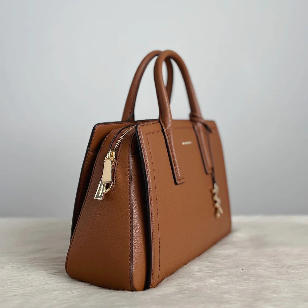 Michael Kors Caramel Leather Triple Compartment 2 Way Shoulder Bag Like New
