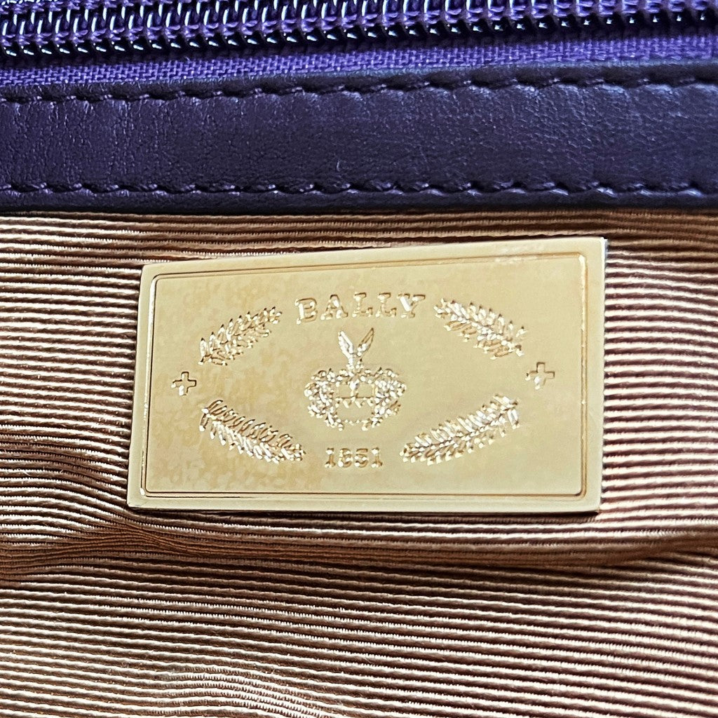 Bally Purple Leather Ring Detail Slouchy Shoulder Bag Excellent