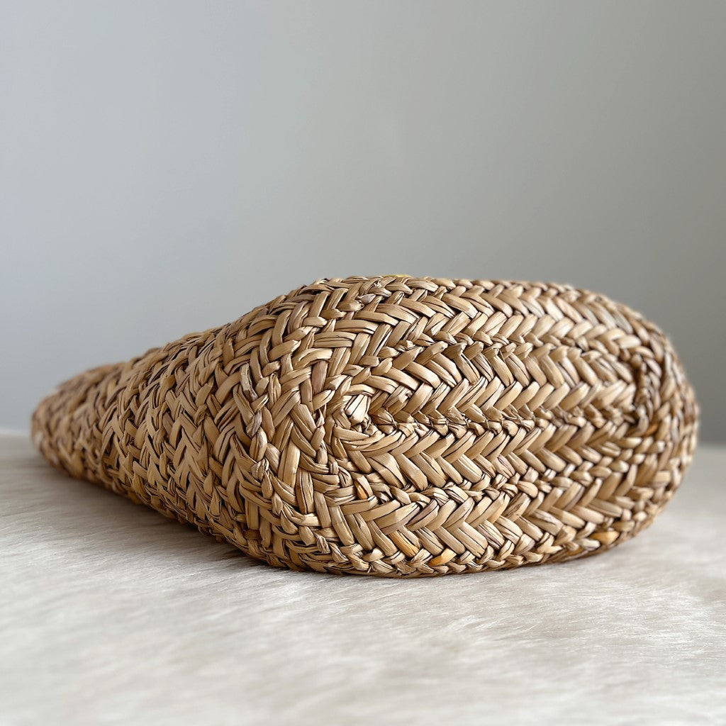 Anya Hindmarch Signature Smily Face Straw Holiday Tote Bag Excellent