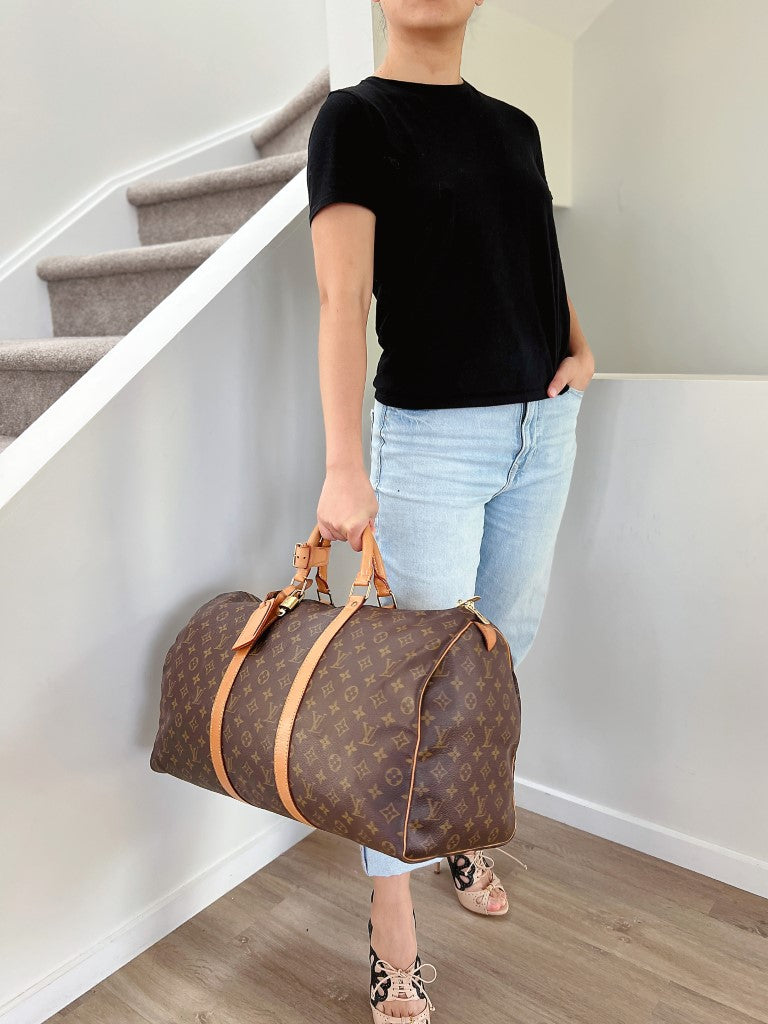 Louis Vuitton Iconic Monogram Keepall 50 Travel Bag Full Set
