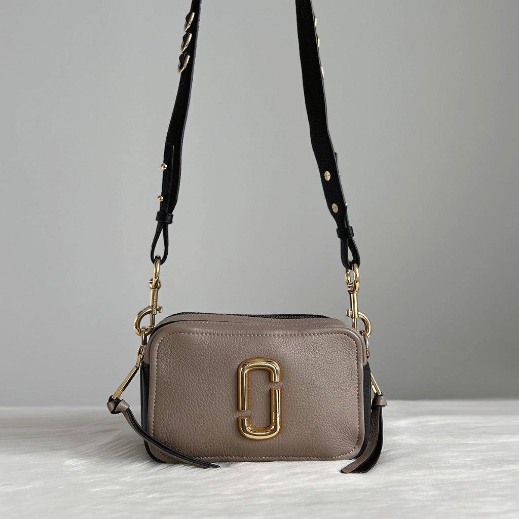 Marc Jacobs Two-Tone Leather Camera Crossbody Shoulder Bag Excellent