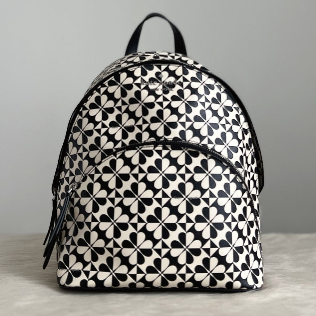 Kate Spade Heart Pattern Double Compartment Front Logo Backpack Excellent