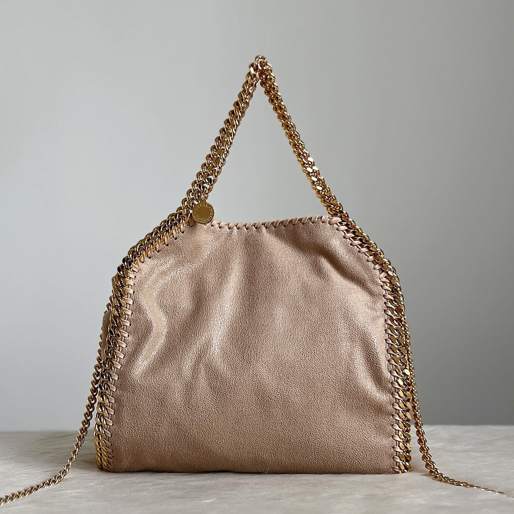 Stella Mccartney Beige Signature Falabella Gold Chain 2 Way Shoulder Bag Excellent