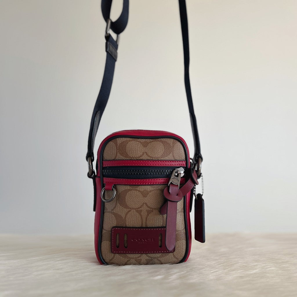 Coach Leather Monogram Patchwork Mini Crossbody Shoulder Bag Like New