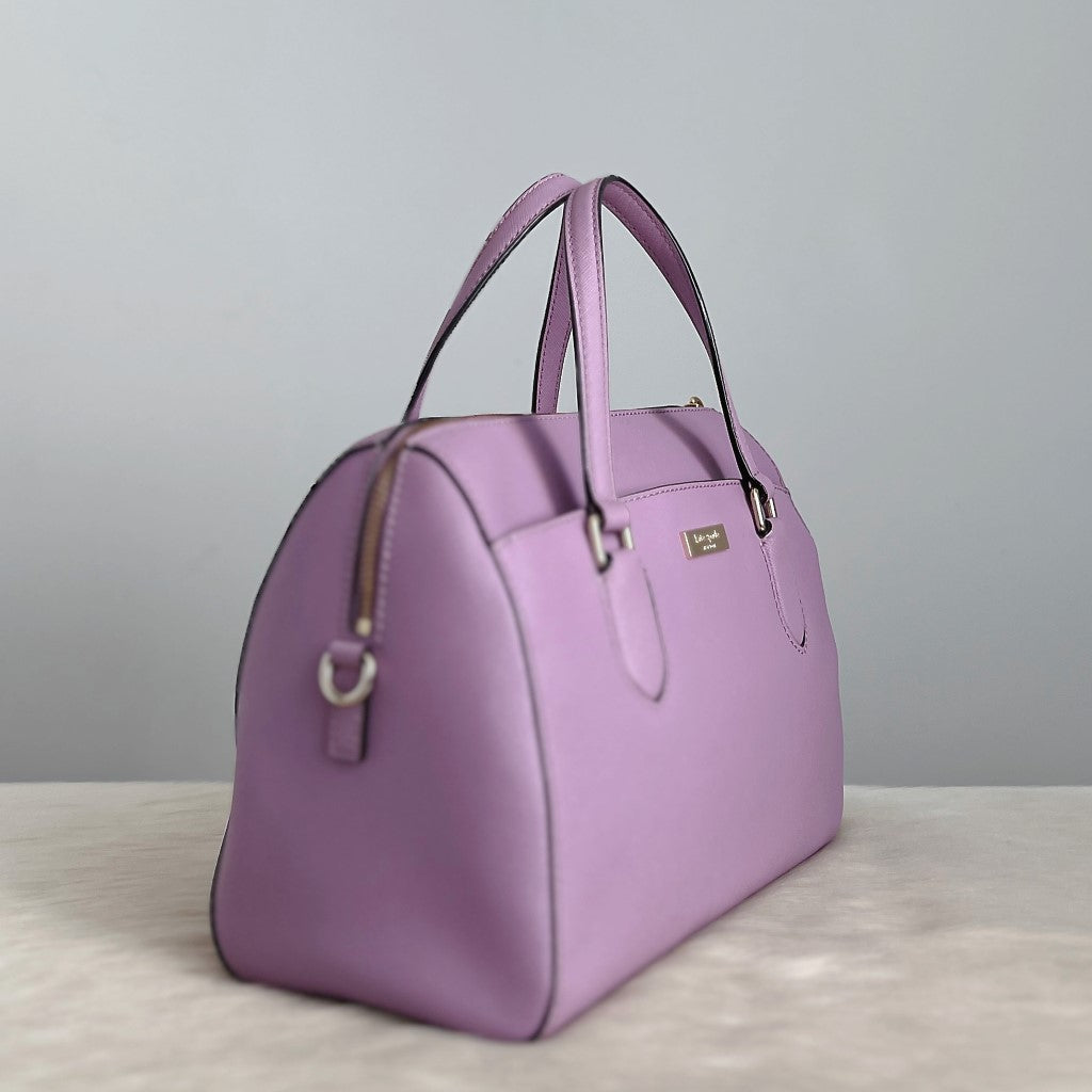 Kate Spade Lavender Leather Front Logo Boston 2 Way Shoulder Bag Excellent