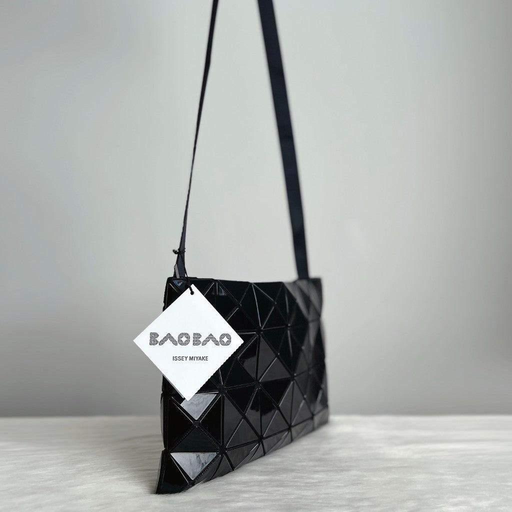 Issey Miyake Black Block Geometric Panels Crossbody Shoulder Bag New with Tags