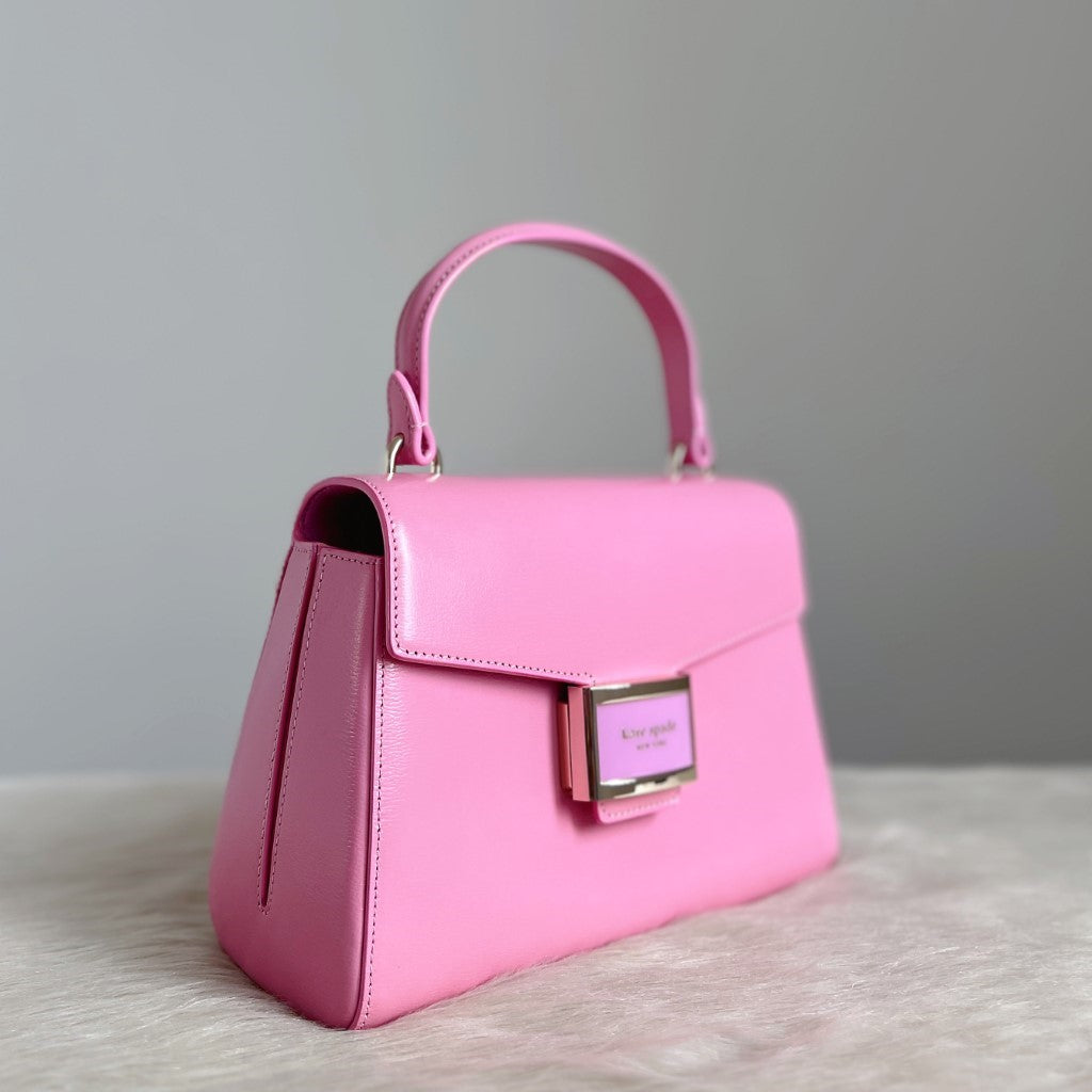 Kate Spade Pink Leather Front Buckle 2 Way Shoulder Bag Like New