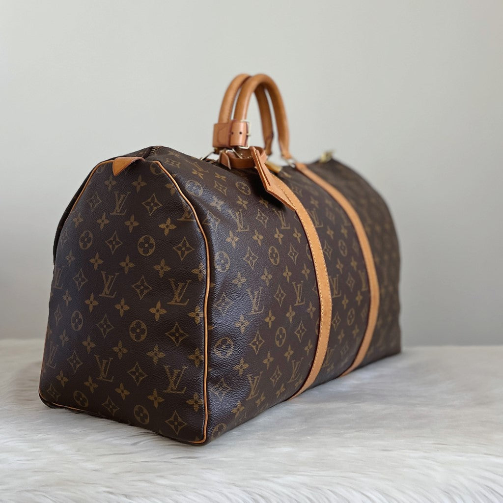 Louis Vuitton Iconic Monogram Keepall 50 Travel Bag Full Set