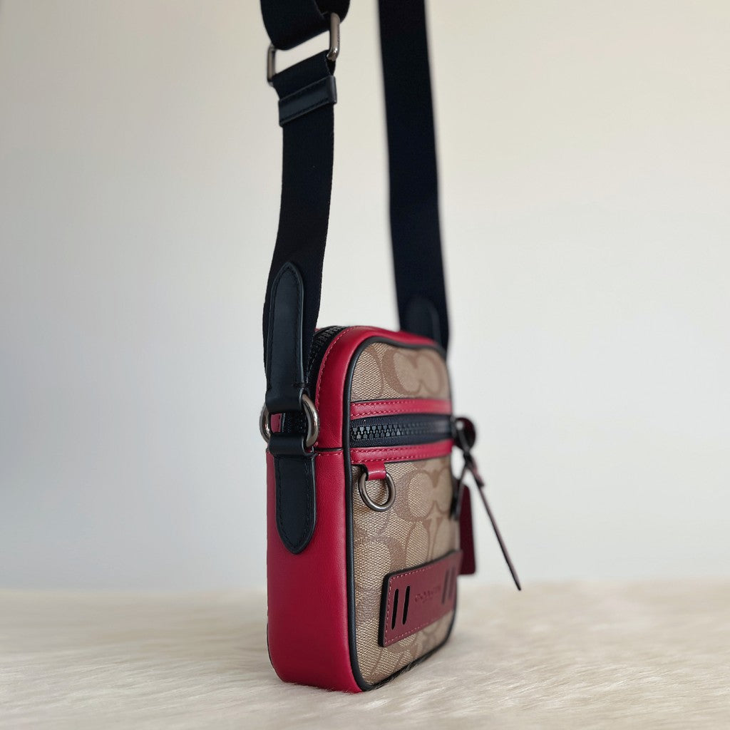 Coach Leather Monogram Patchwork Mini Crossbody Shoulder Bag Like New