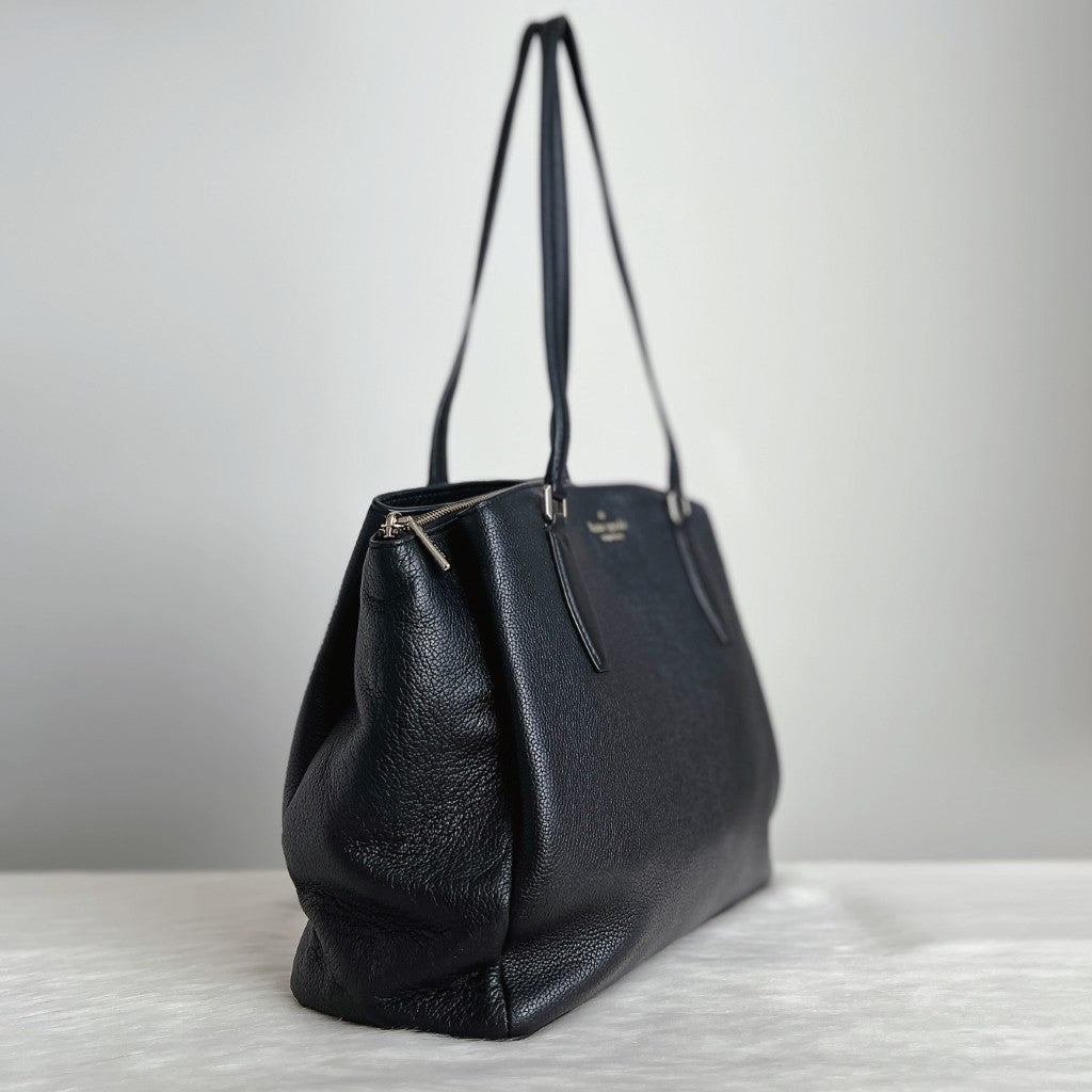 Kate Spade Black Leather Triple Compartment Shoulder Bag