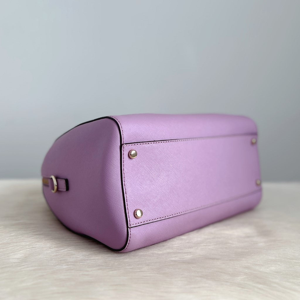 Kate Spade Lavender Leather Front Logo Boston 2 Way Shoulder Bag Excellent