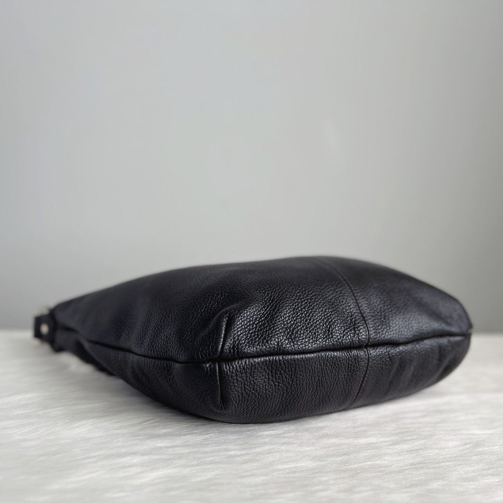 Furla Black Leather Slouchy Crossbody Shoulder Bag Excellent