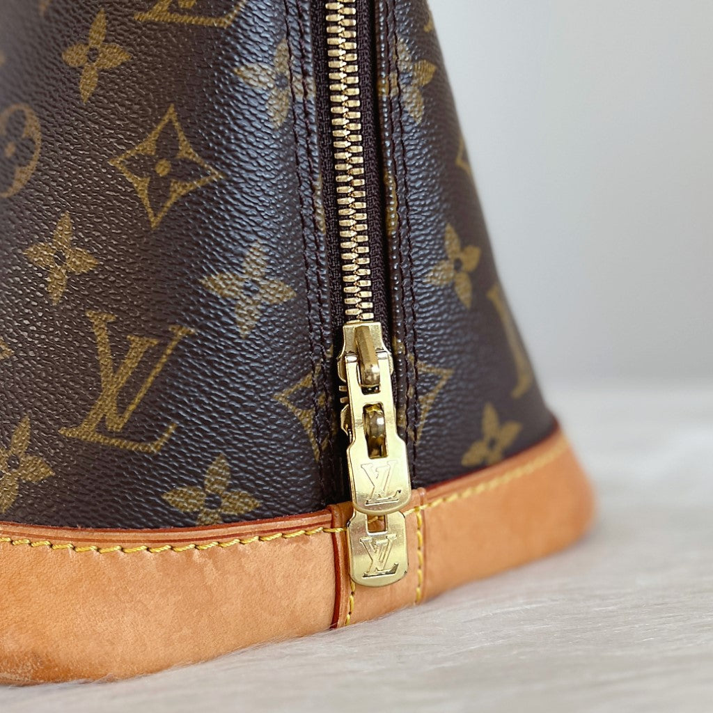 Louis Vuitton Signature Monogram Alma Tote + Lock & Key