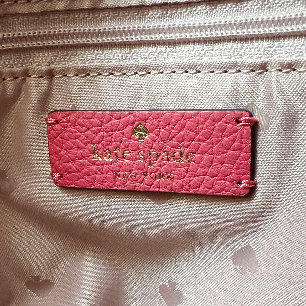 Kate Spade Fuchsia Leather Front Logo 2 Way Shoulder Bag New with Tags