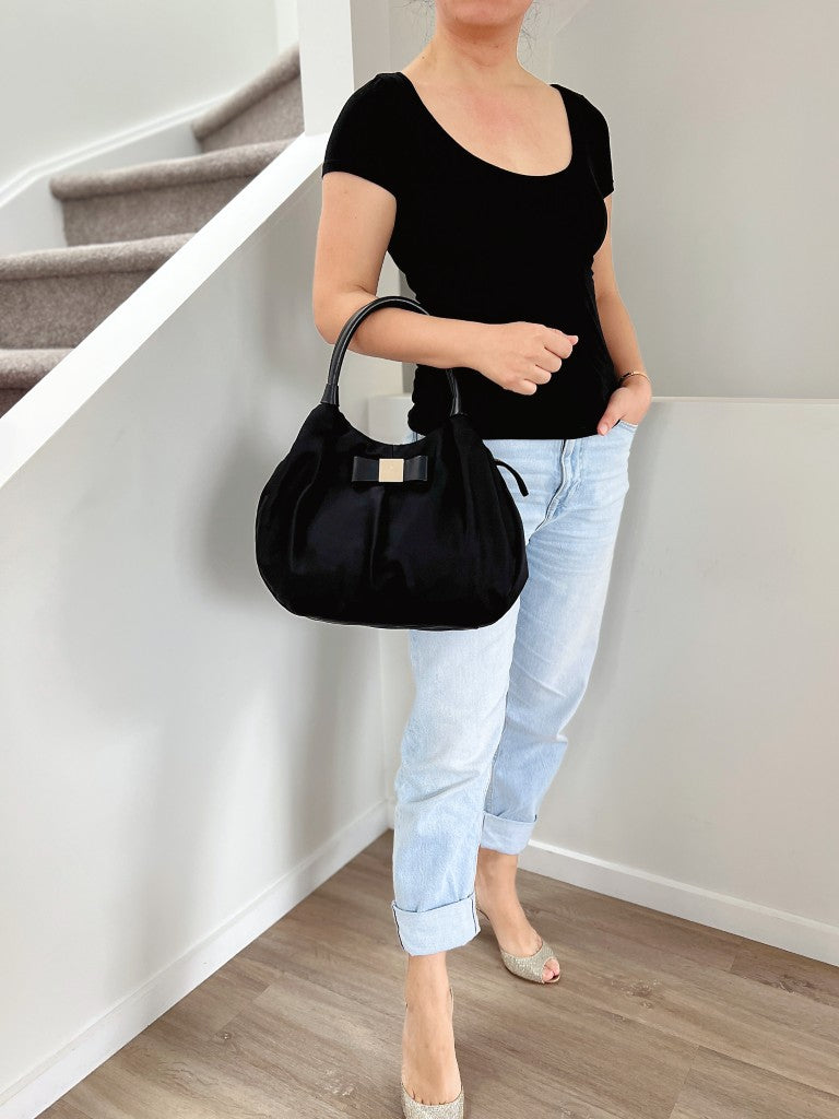 Kate Spade Black Front Bow Detail Shoulder Bag Excellent