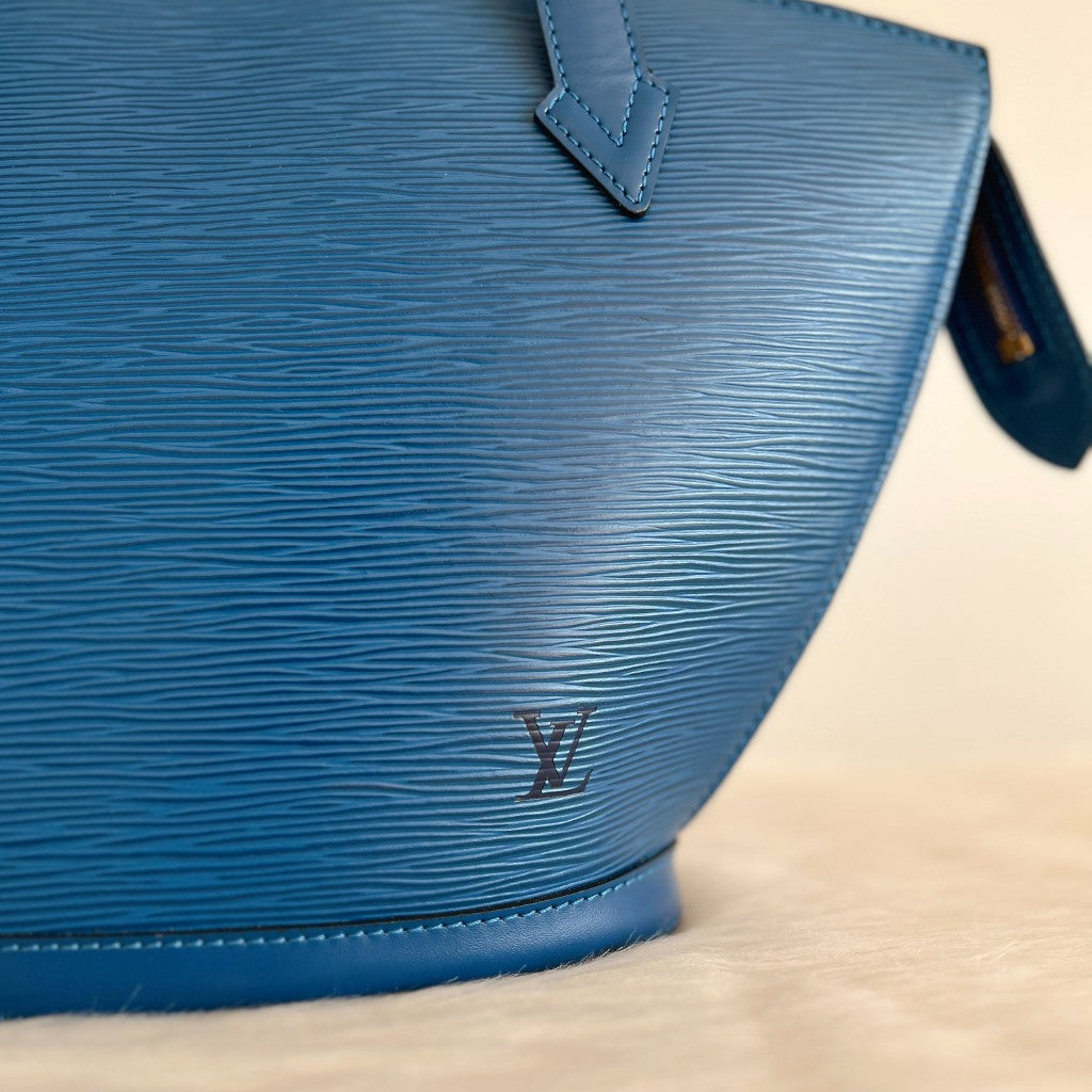 Louis Vuitton Blue Epi Leather Saint Jacques Poignees Shoulder Bag Excellent