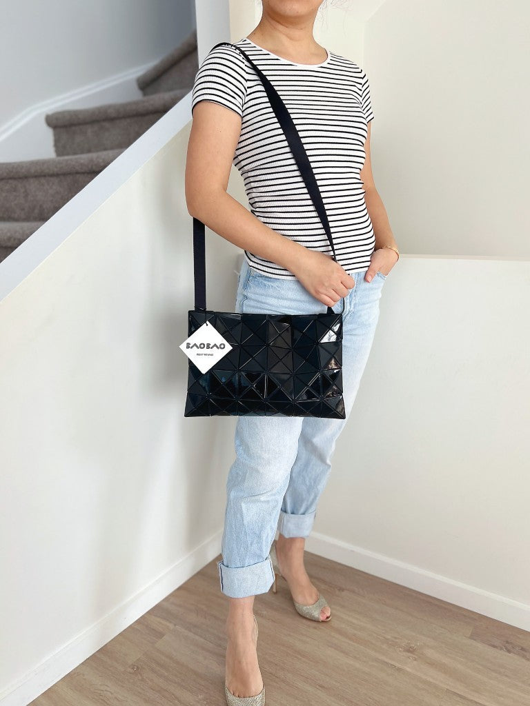 Issey Miyake Black Block Geometric Panels Crossbody Shoulder Bag New with Tags