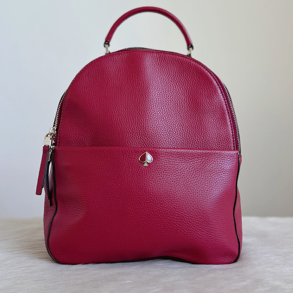 Kate Spade Rose Leather Heart Detail Backpack Like New