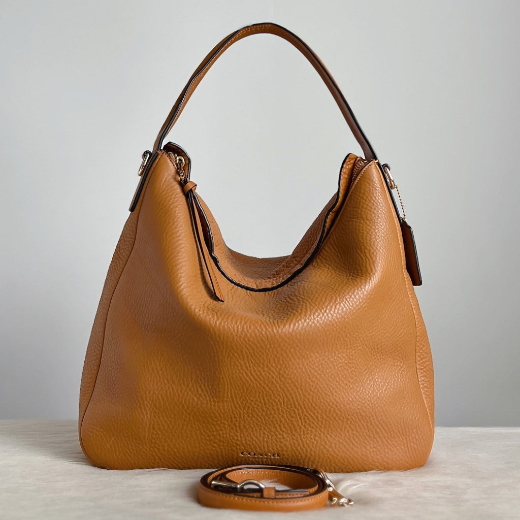 Coach Caramel Leather Slouchy 2 Way Shoulder Bag Like New