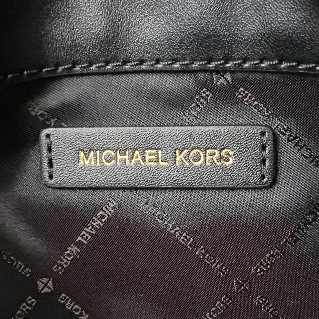 Michael Kors Black Leather Monogram Crossbody Shoulder Bag Like New