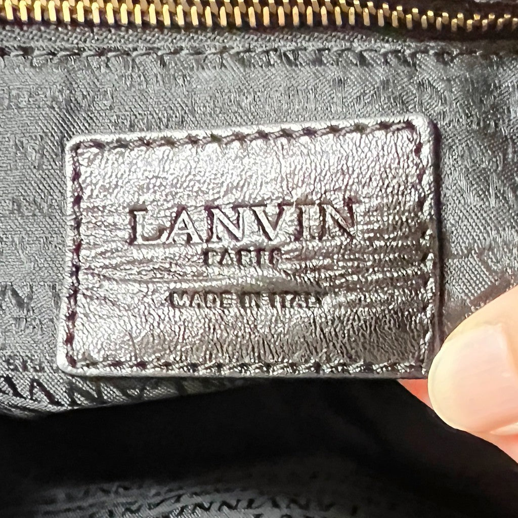 Lanvin Black Leather Turn Lock Flap Chain Detail 2 Way Shoulder Bag Excellent